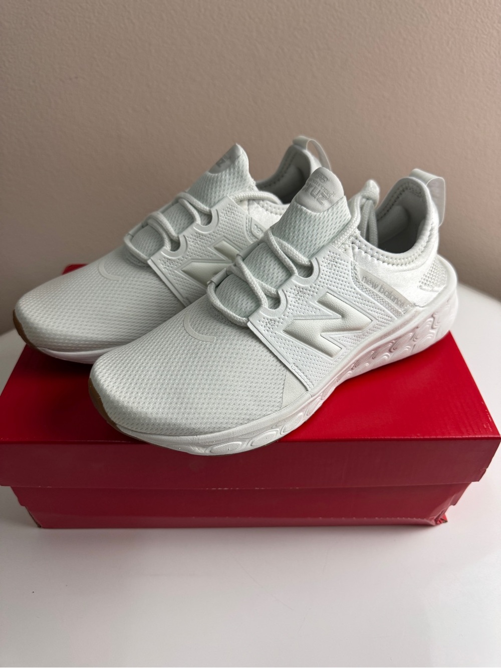 New Balance Fresh Foam X Cruz v3 Women Size 9 White Gum Running Shoes WC